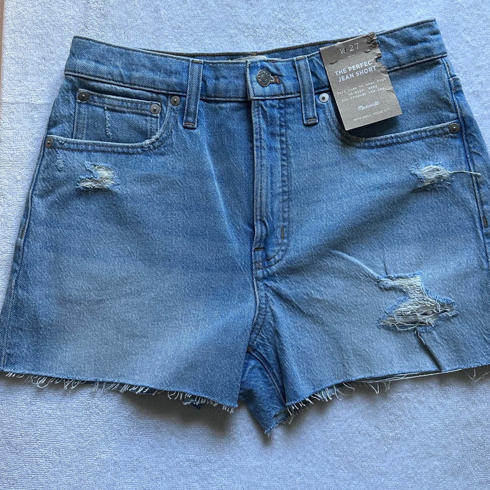 Madewell Light Blue Jean Shorts - Picture 2 of 6
